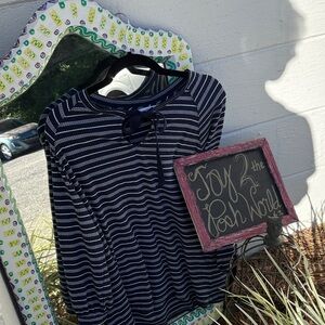 Counterparts Navy and White Striped waffle knit Top